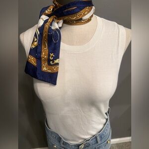 J. Crew White Sleeveless Knit Shell